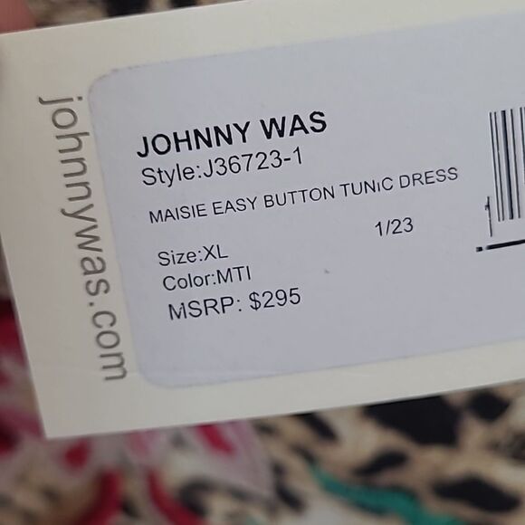 $295 JOHNNY WAS XL NEW LEOPARD EMBROIDERED MAISIE TUNIC DRESS extra large NWT - Picture 10 of 13